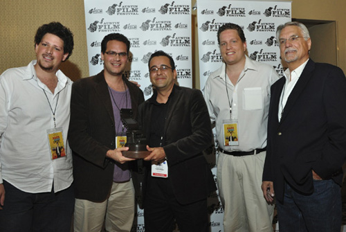 Tommy G. Warren with the SPIDERWOOD STUDIOS Narrative Feature Jury Award Winner 'Adios Mudo Cruel'.